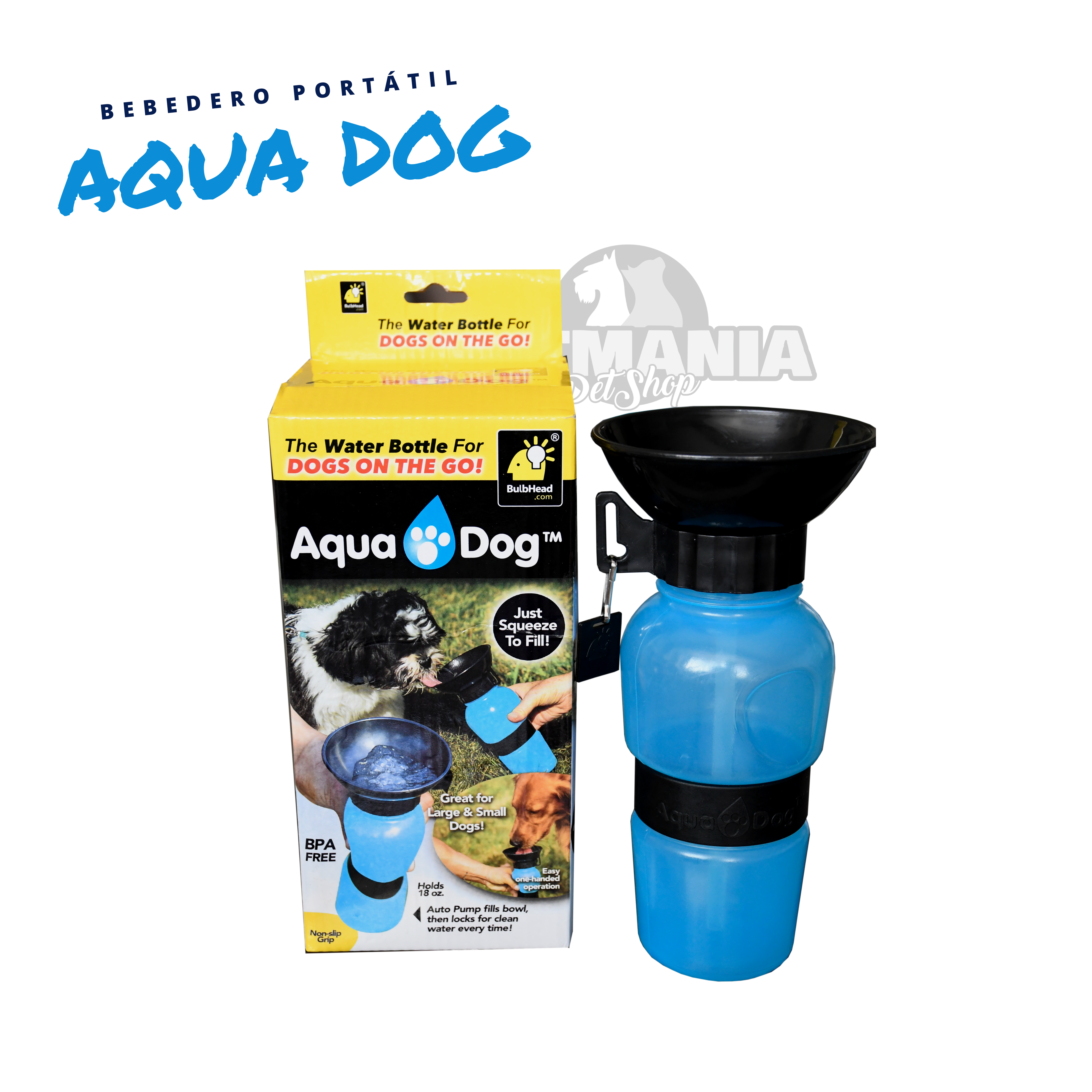 Bebedero portátil AQUADOG Azul